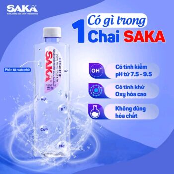 Nước suối Saka chai lớn 1.2L (thùng 12 chai)