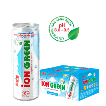 Nước uống ion kiềm cao cấp ION GREEN lon 330ml